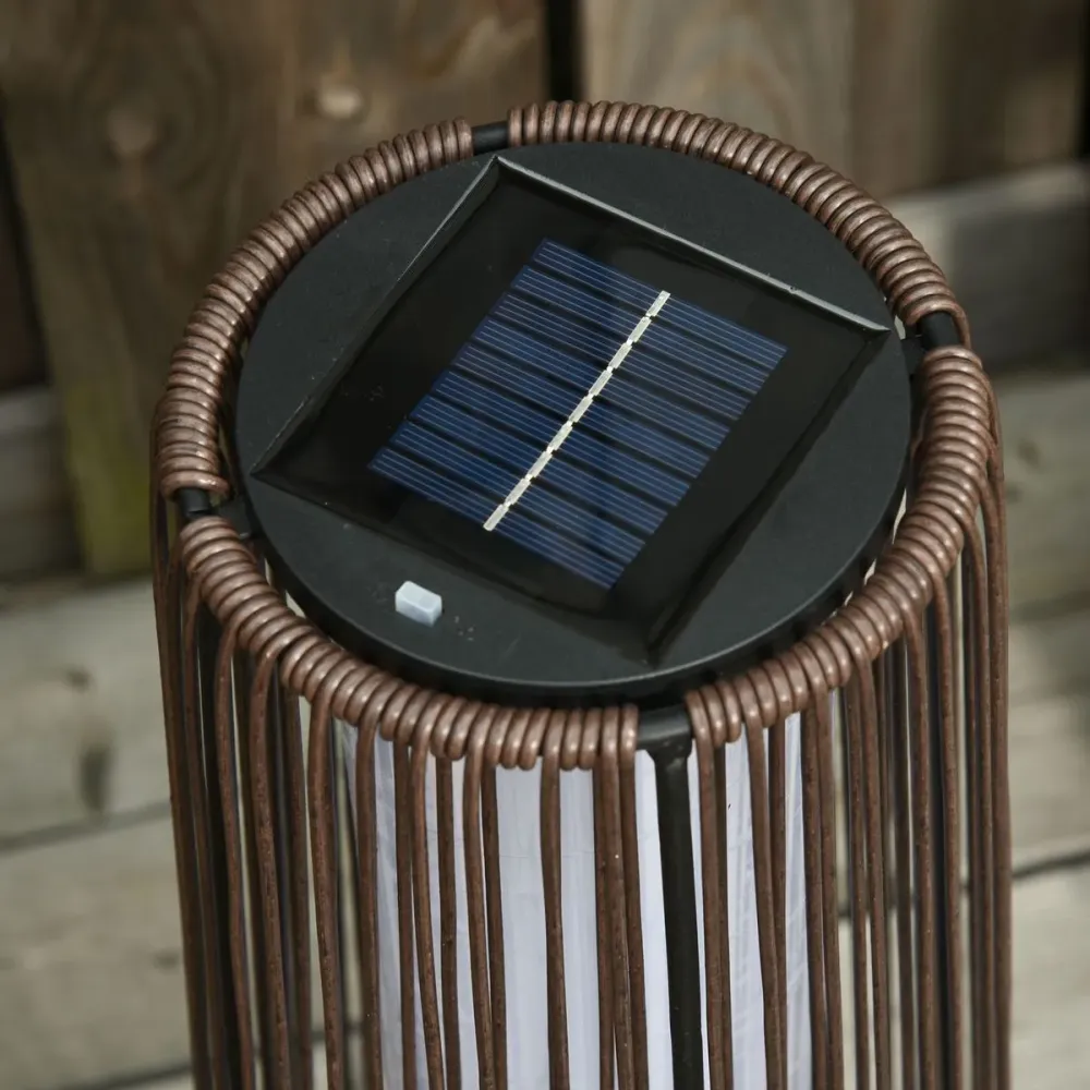 Sustrato Especializado Lámpara solar Mohla Outsunny control de luz automático marrón Ø21,5x61 cm