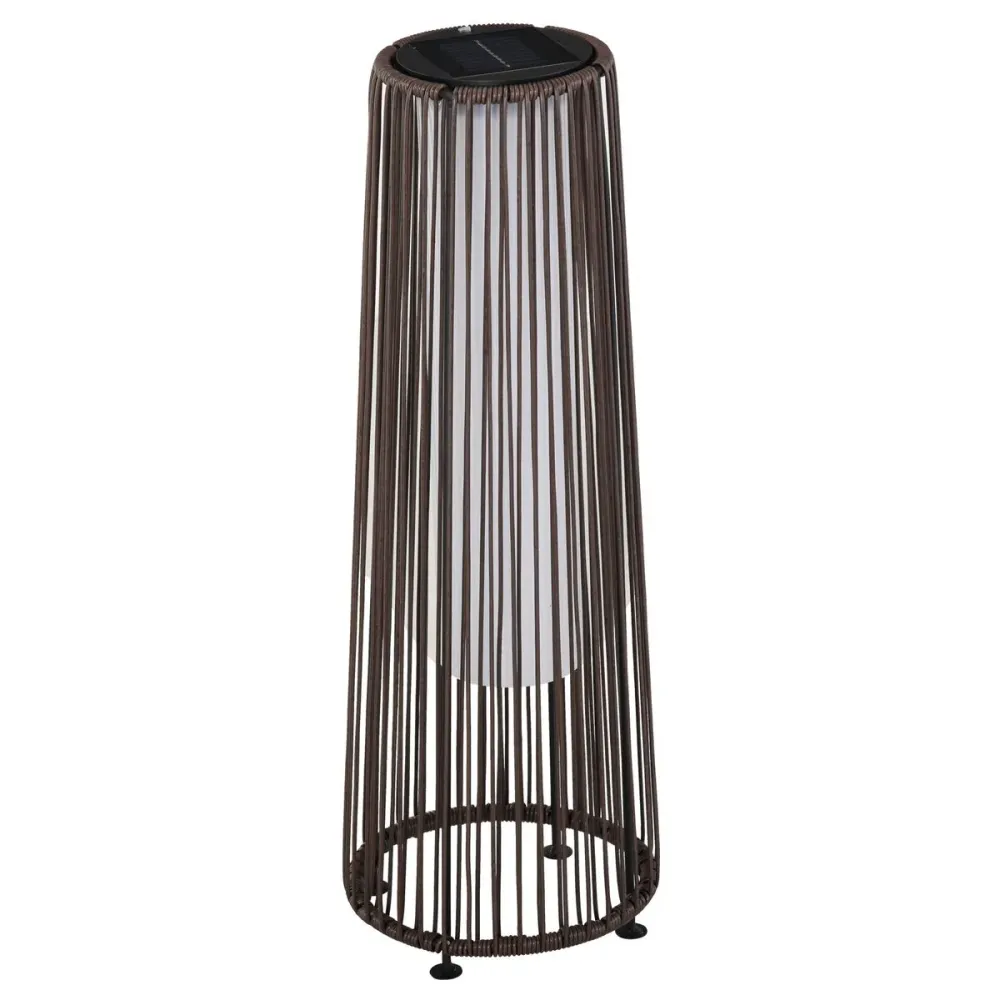 Sustrato Especializado Lámpara solar Mohla Outsunny control de luz automático marrón Ø21,5x61 cm