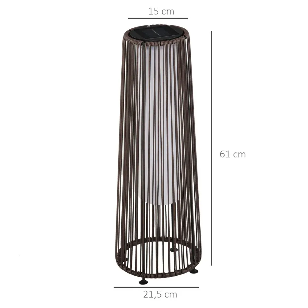 Sustrato Especializado Lámpara solar Mohla Outsunny control de luz automático marrón Ø21,5x61 cm