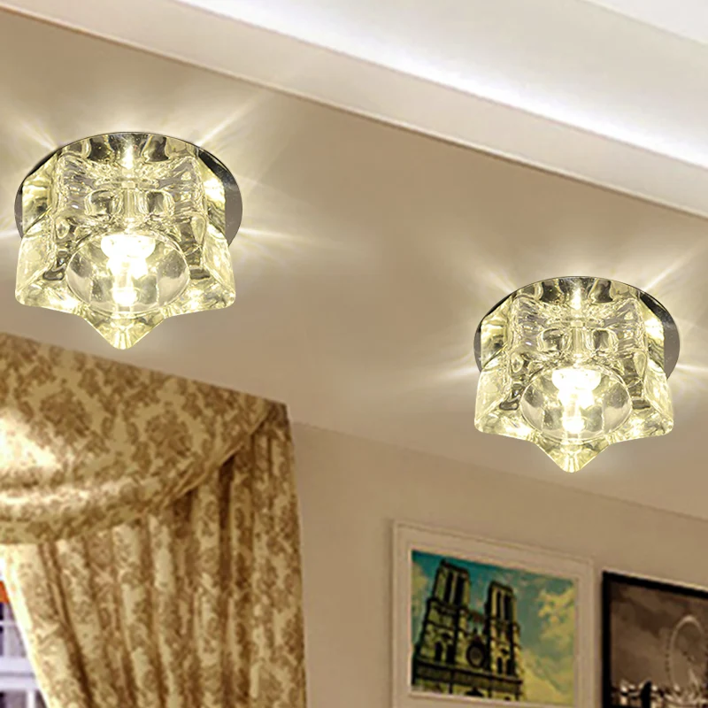 Sustrato Especializado Lámpara de techo LED en forma de estrella, iluminación empotrada contemporánea de cristal transpare...