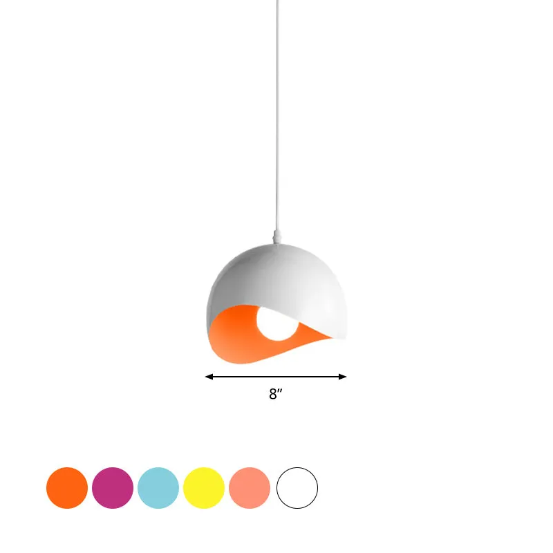 Waveforms Dome Plafoniera Stile Vanguardista Metallo 1 Lampadina Interno Rosa/Giallo Apparecchio Sospensione Regolabile Al...
