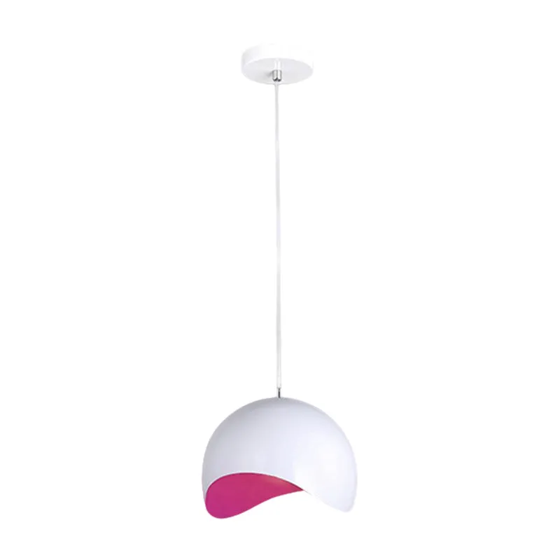 Waveforms Dome Plafoniera Stile Vanguardista Metallo 1 Lampadina Interno Rosa/Giallo Apparecchio Sospensione Regolabile Al...