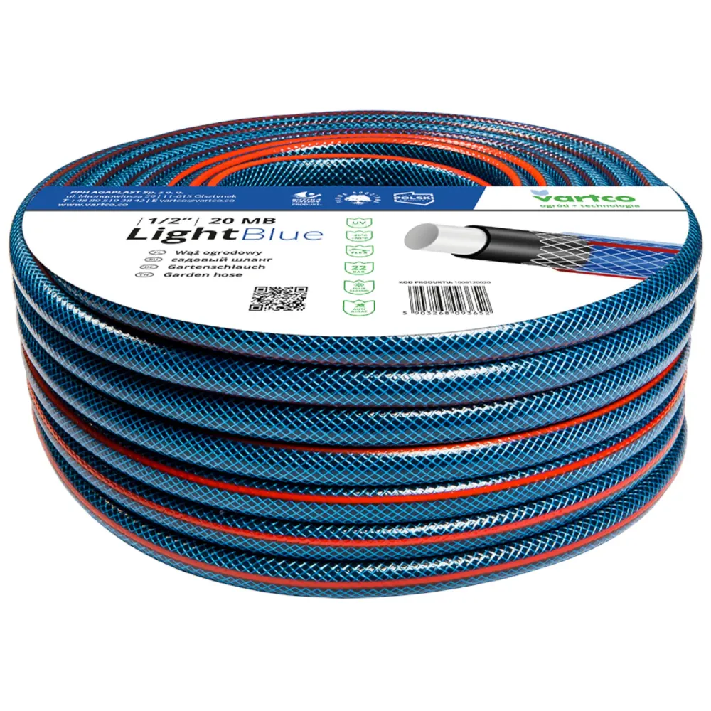 Aspersor Oscilante Manguera de jardín Vartco Azul Definido 1/2" 20m 4 capas