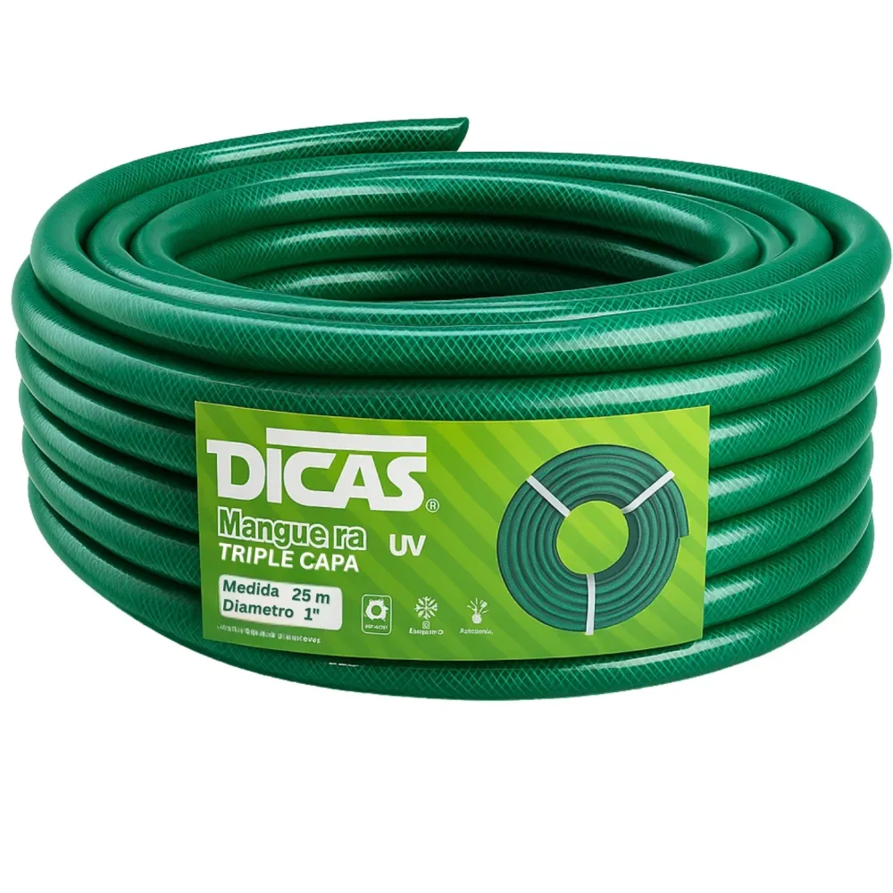 Difusor de Bajo Caudal Manguera Jardin Con Malla 1 Pulgada 25 Metros Dicas