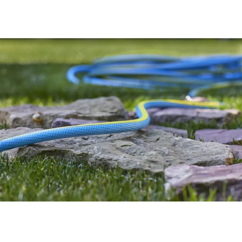 Manguera de agua de 4 capas, Manguera de jardín antitorsión, elástico, resistente los rayos UV Anti Twist Tricot Braid 25...
