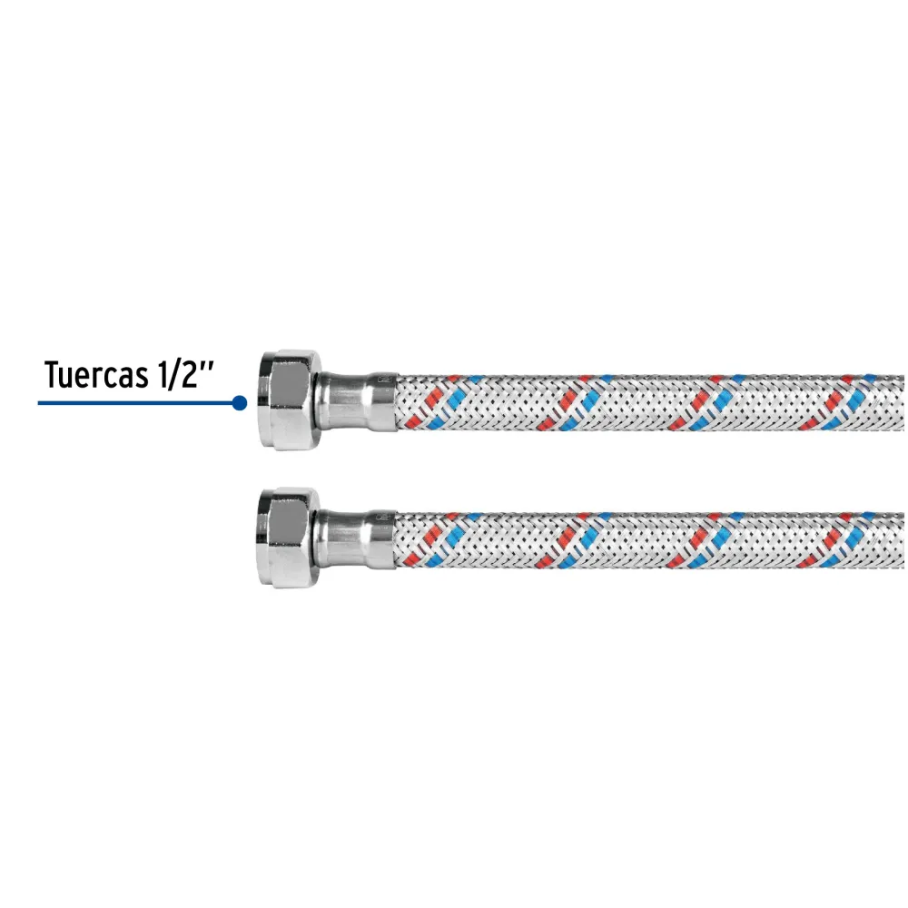 Manguera flexible para fregadero, 55cm,aluminio, Foset Esencial