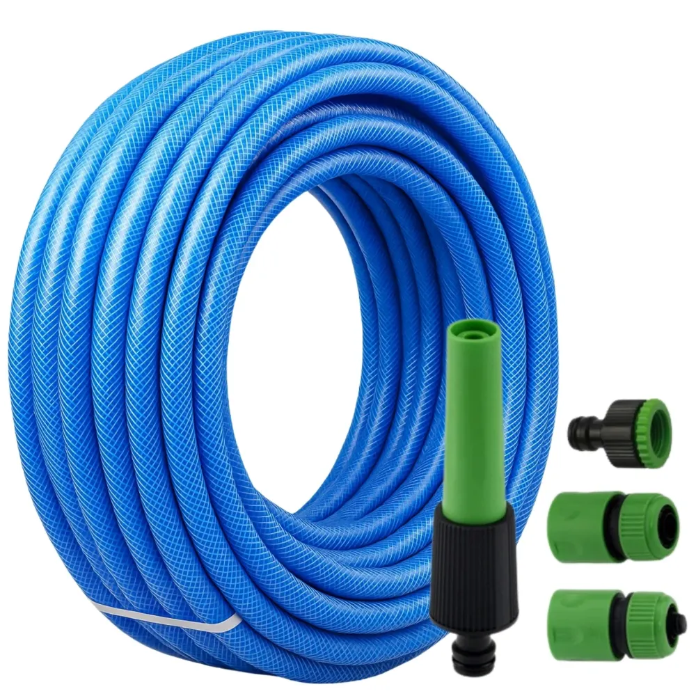Regulador de Presión Manguera Para Jardin Con Malla Antitorsión 1/2 30 Metros Con Accesorios Ferretools