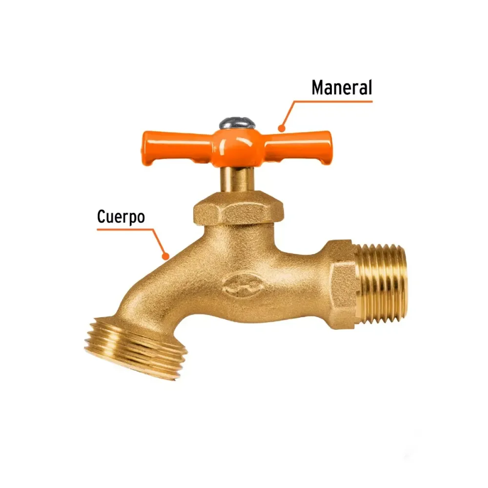 Resistente la Intemperie Llave para manguera, de latón 140 g 1/2", en blíster, truper LLJ-140B