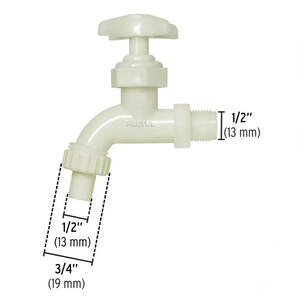 Resistente la Intemperie Llave para manguera, de plástico 65 g, entrada 1/2", pretul LL-17P