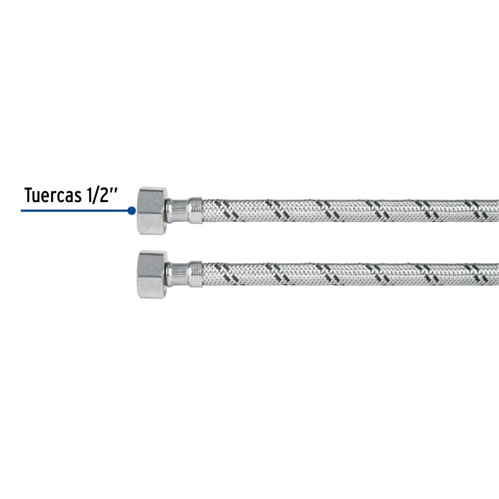 Resistente la Intemperie Manguera lavabo/fregadero, acero inox, 1/2" x 1/2", 40 cm Foset FLA-40X