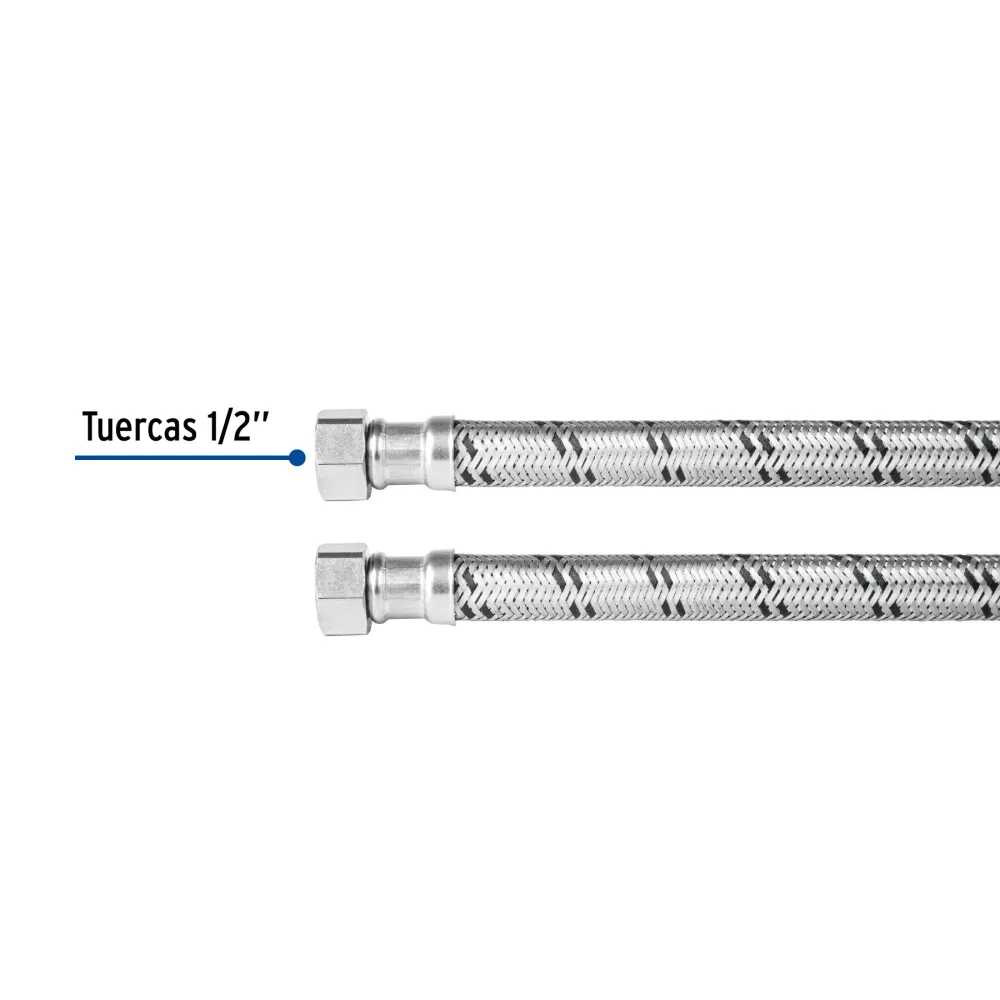 Resistente la Intemperie Manguera trenzada de acero 1/2 x 1/2"X 40 cm usos generales