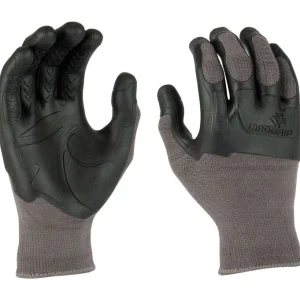 Guantes de trabajo unisex con nudillos recubiertos de caucho negro/gris Madgrip resistentes al agua, medianos