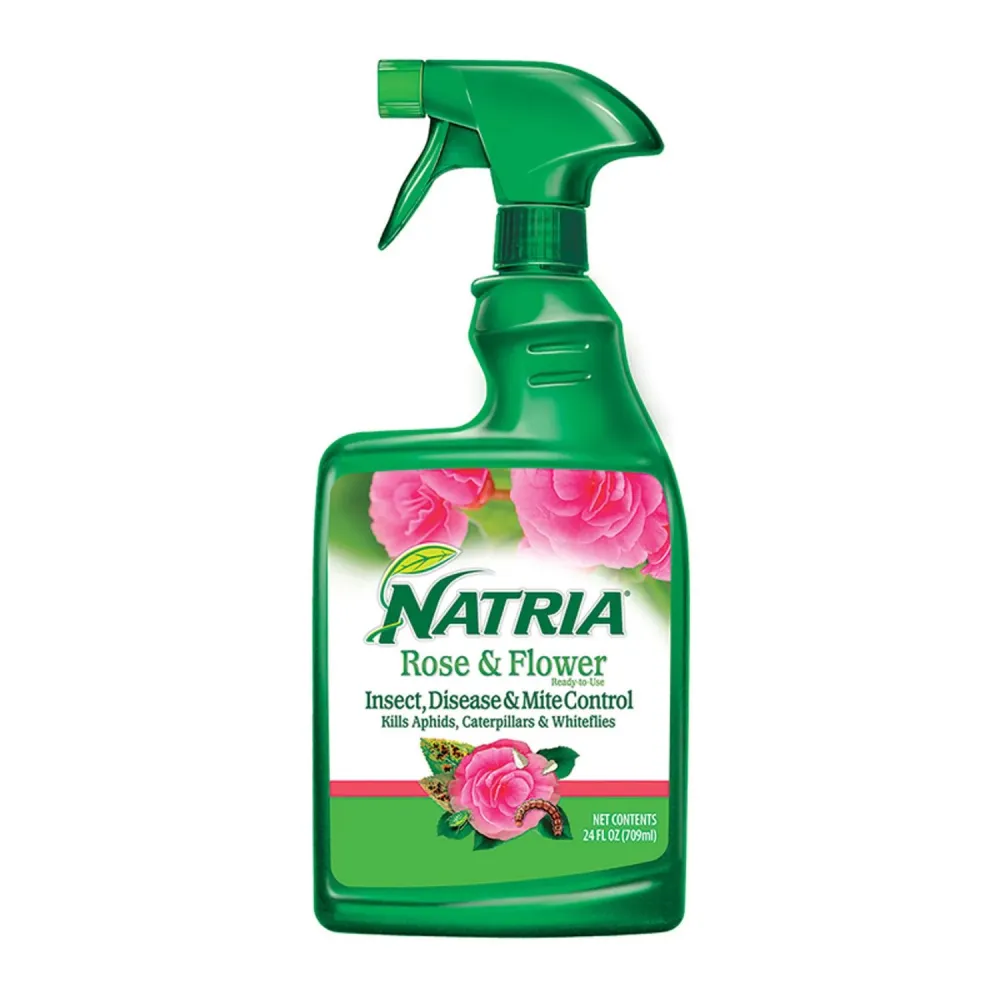 NATRIA Spray listo para usar para controlar insectos, ácaros y enfermedades en rosas y flores, 24 oz