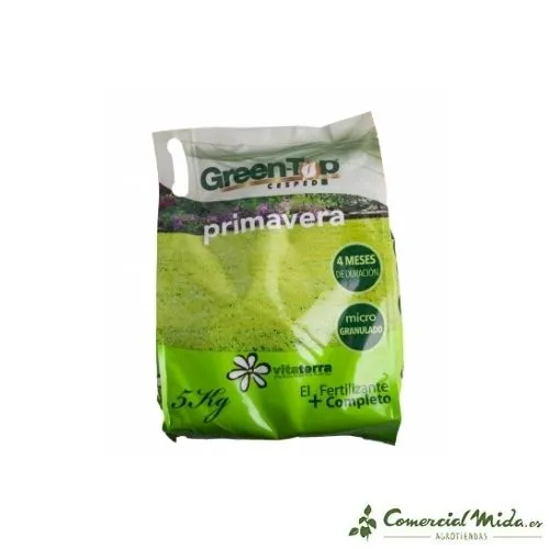 Abono VITATERRA Greentop para Césped Primavera 5 Kg con Base de Hierro Forjado