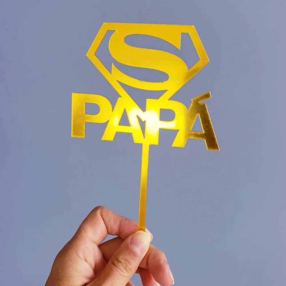 Cake Topper / Letrero pastel para papá "SUPER PAPÁ" | Personalizable | Hecho Mano