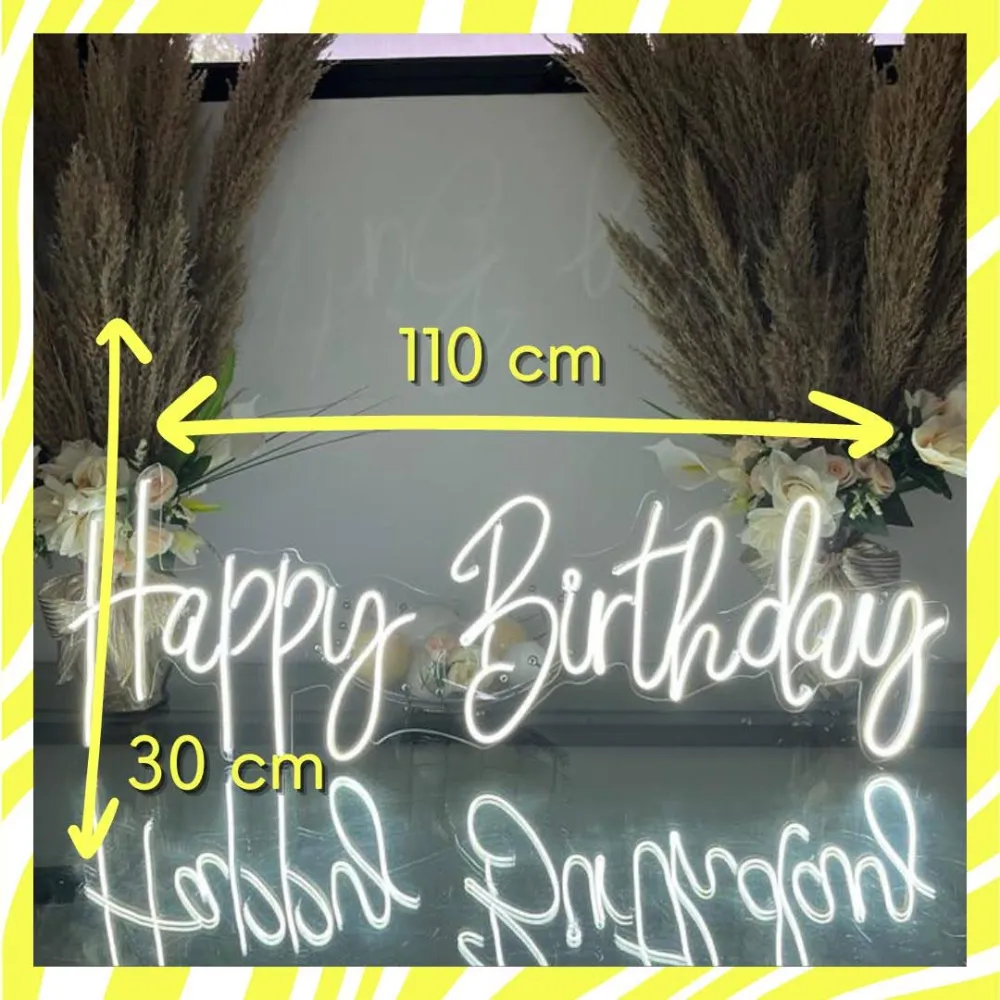 Decorativo Premium "Happy Birthday" Extendido (Renta Letrero Neón)