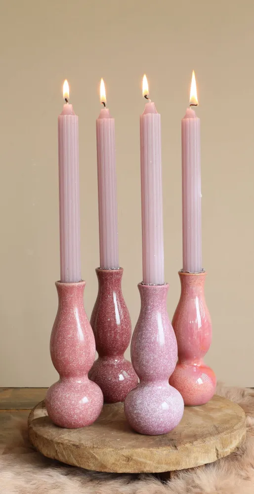 Decorativo Premium Ivy jarrón/candelabro -Burdeos jaspeado