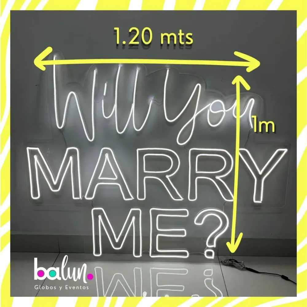 Decorativo Premium "Will you marry me?" (Renta Letrero Neón)