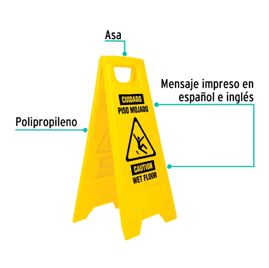Letrero de piso resbaloso, 60 cm en Estilo Rústico
