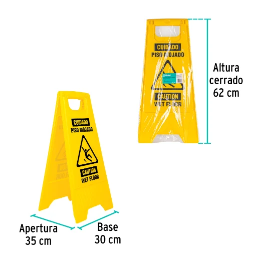 Letrero de piso resbaloso, 60 cm en Estilo Rústico
