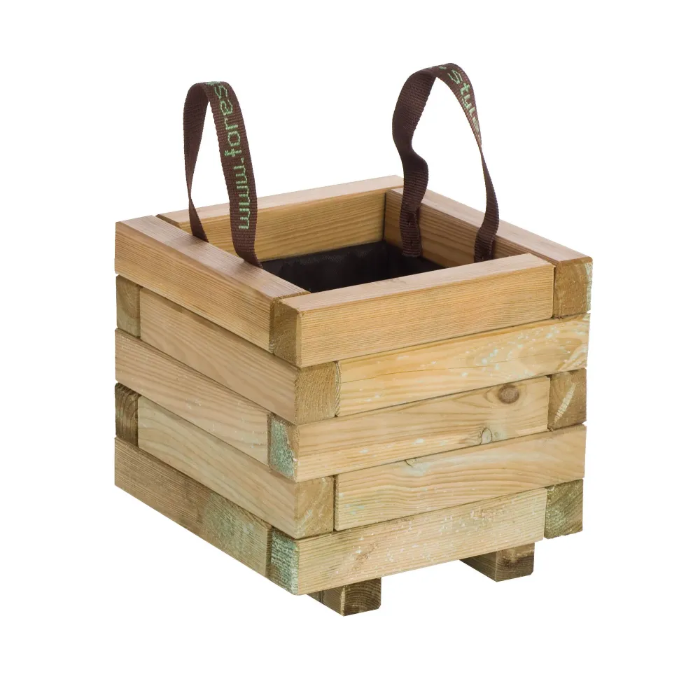 Personalizable con Nombre Jardinera madera baroque cuadrada