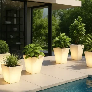 Pot - Cono Cuadrado LED con Acabado Resistente la Intemperie