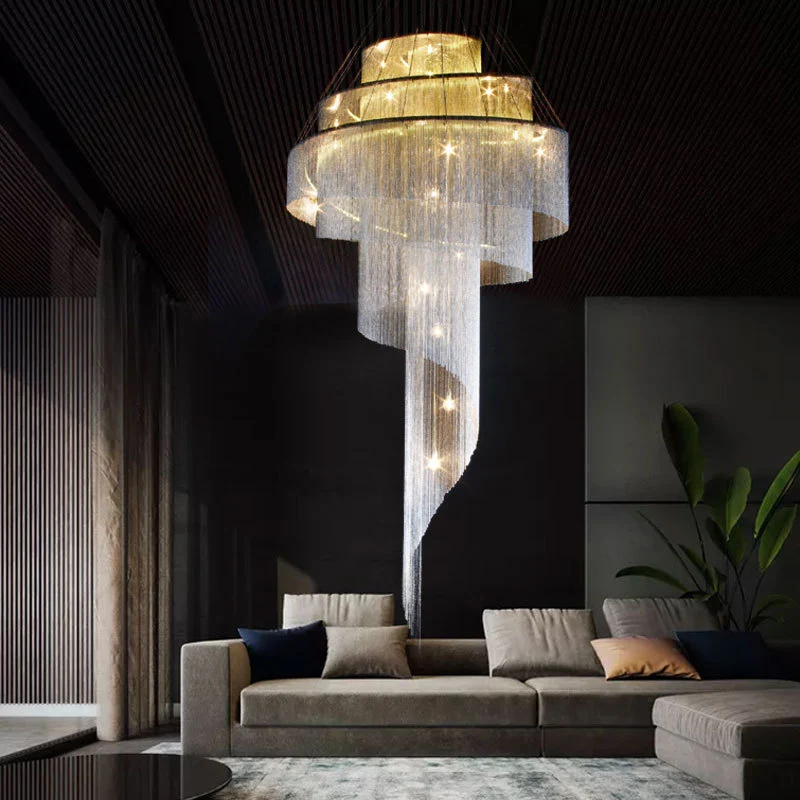 Kit de Herramientas Mini Glam Lampadario spirale con nappe Plafoniera moderna ed exclusivo metallo 4 luci per ingresso