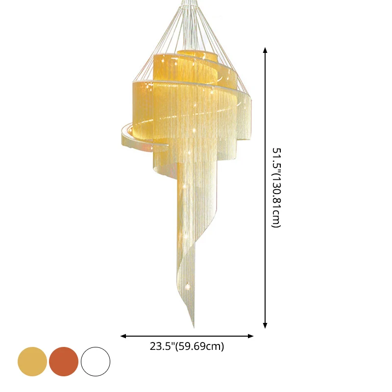 Kit de Herramientas Mini Glam Lampadario spirale con nappe Plafoniera moderna ed exclusivo metallo 4 luci per ingresso