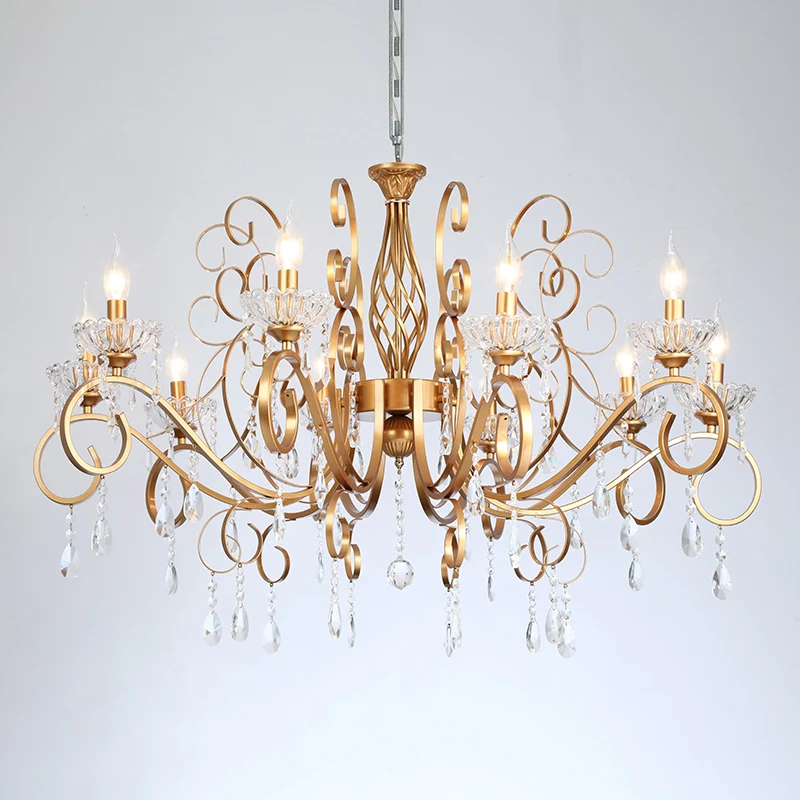 Lampadario candela con finitura ottone Lampada sospensione da soggiorno metallo retrò con braccio roteato (Kit para Hierbas)