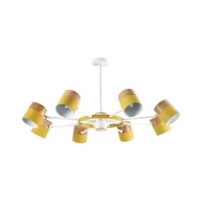 Lampadario cilindro metallo girevole Lampadario actual stile Macaron per sala di cura
