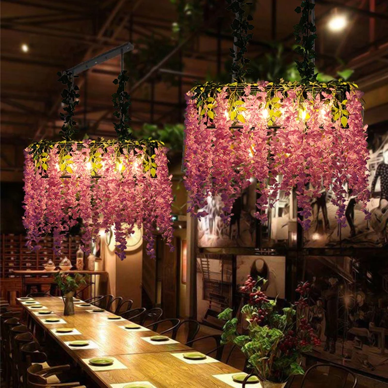 Lampadario sospensione metallo con lampadario botanico per fattoria per ristorante con 3 Cabezales de Riego