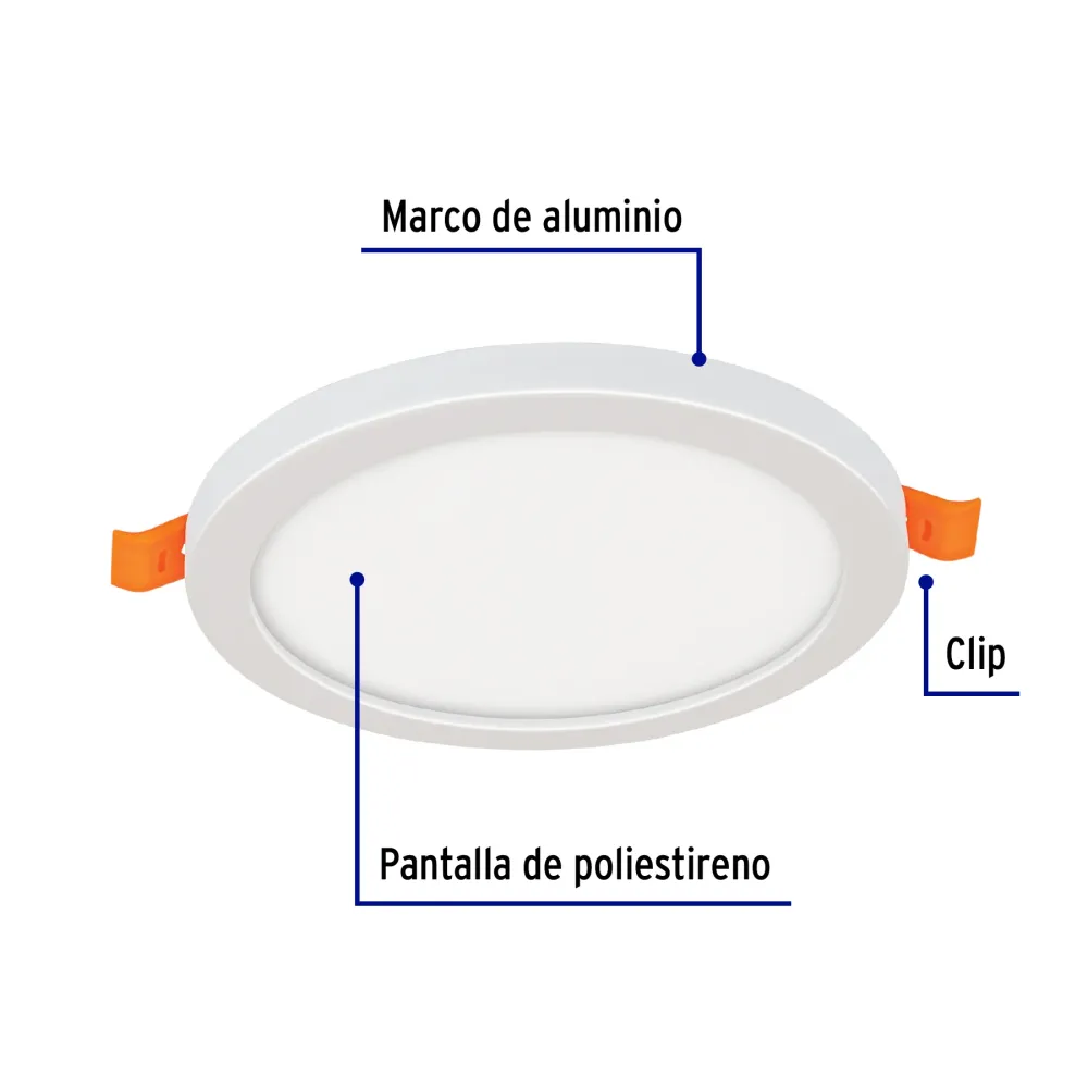 Luminario de LED para empotrar 12 W, ajustable, luz de dí con Crecimiento Acelerado