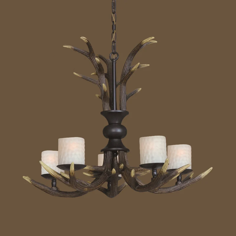 Maceta Autoriego Lampadario soffitto marrone 3/5 lampadine Lampadario sospensione cilindrico sospeso vetro rustico bianco...