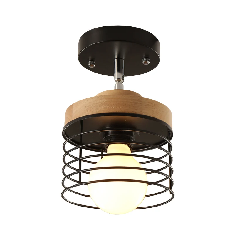 Plafoniera da incasso gabbia ferro, girevole, 1 luce, semplice ed refinado lampada da soffitto per balcone