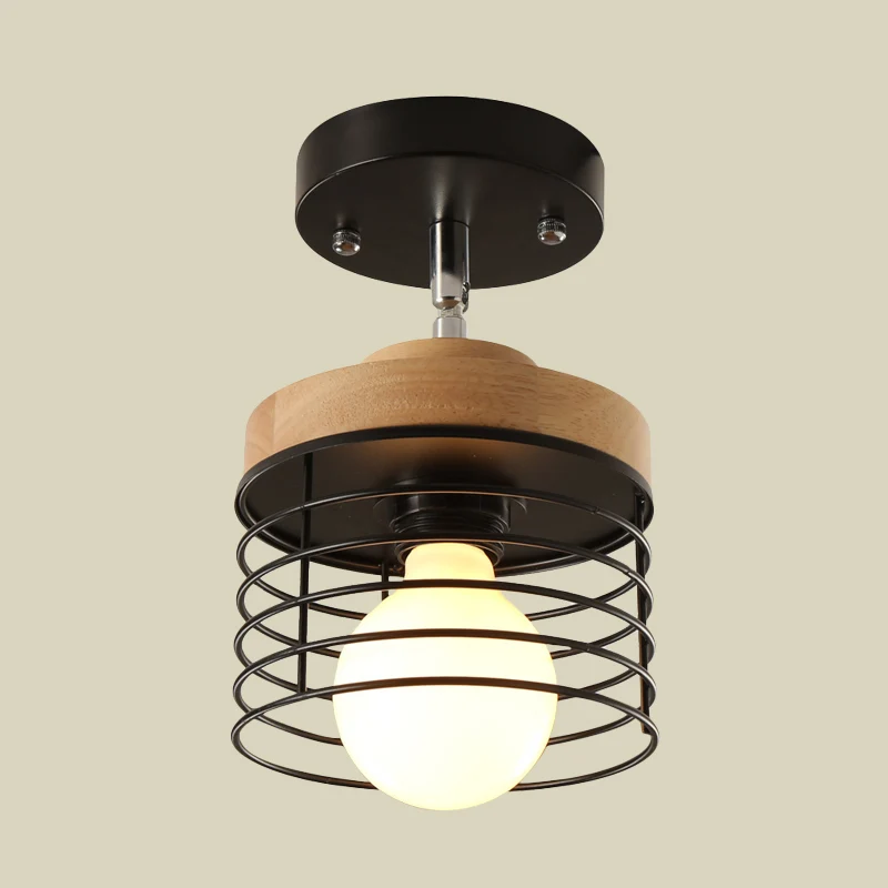 Plafoniera da incasso gabbia ferro, girevole, 1 luce, semplice ed refinado lampada da soffitto per balcone