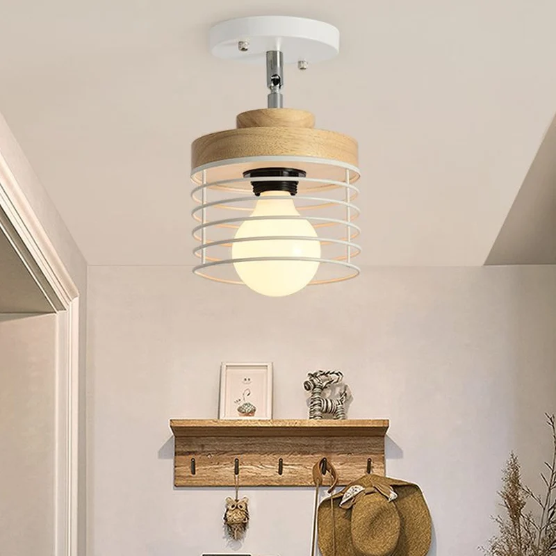 Plafoniera da incasso gabbia ferro, girevole, 1 luce, semplice ed refinado lampada da soffitto per balcone