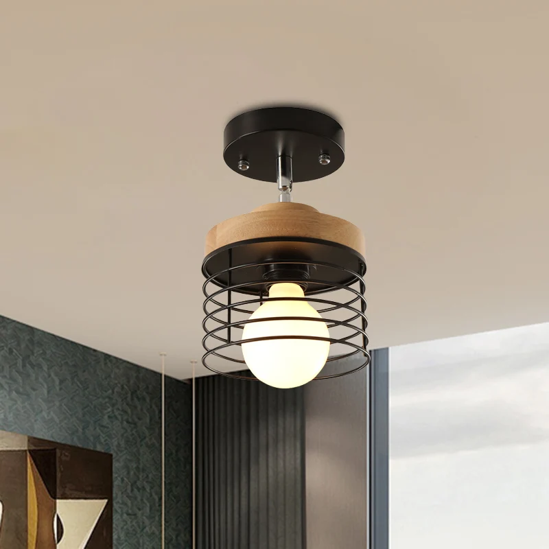 Plafoniera da incasso gabbia ferro, girevole, 1 luce, semplice ed fino lampada da soffitto per balcone con Garantí Limitada