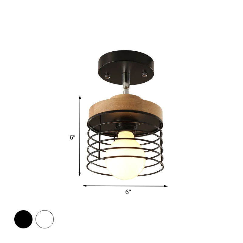 Plafoniera da incasso gabbia ferro, girevole, 1 luce, semplice ed fino lampada da soffitto per balcone con Garantí Limitada