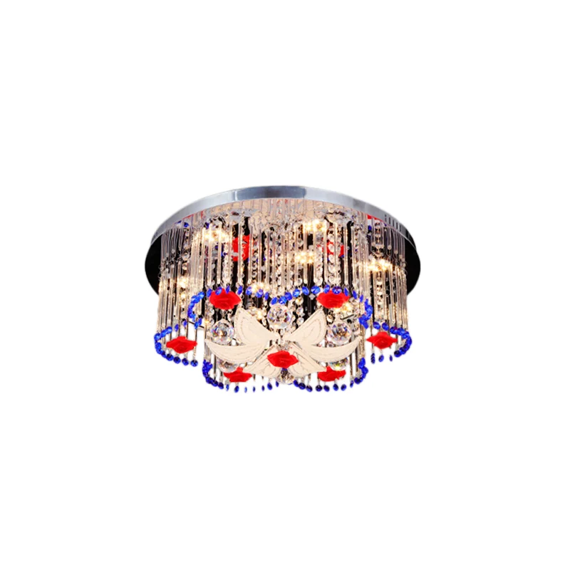 Plafoniera prisma cristallo con design floreale Plafoniera incasso modernista LED blu e rosso, larghezza 19,5"/23,5" | Tem...