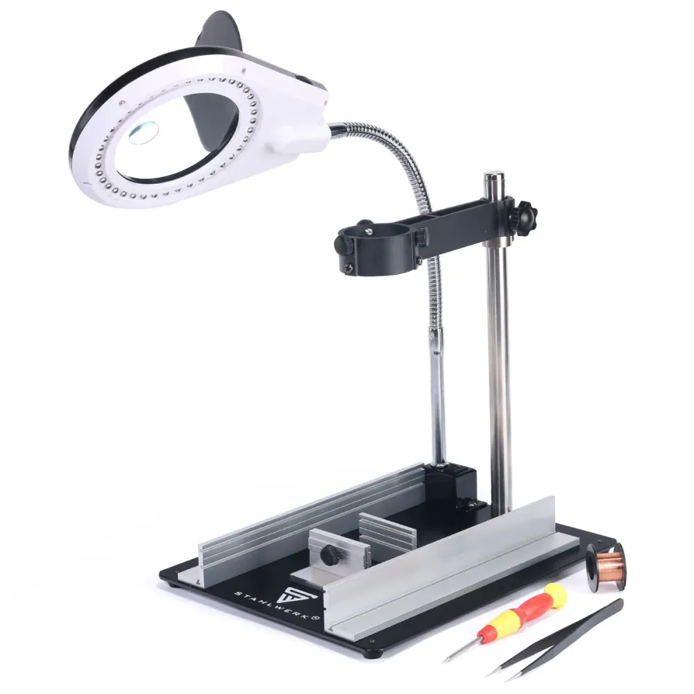 Soporte Ajustable Lámpara de icono LED DML de 90 stel de acero con soporte para soldador para soldador y pistones de aire...
