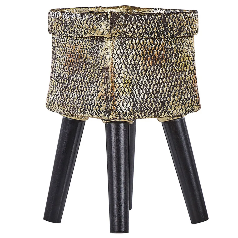 Cesta Colgante con Malla Maceta con patas limani cerámica dorado