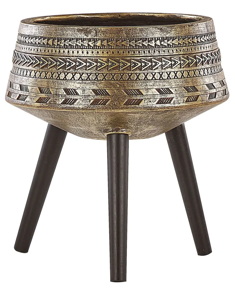 Cesta Colgante con Malla Maceta con patas vardiani cerámica 50 cm dorado