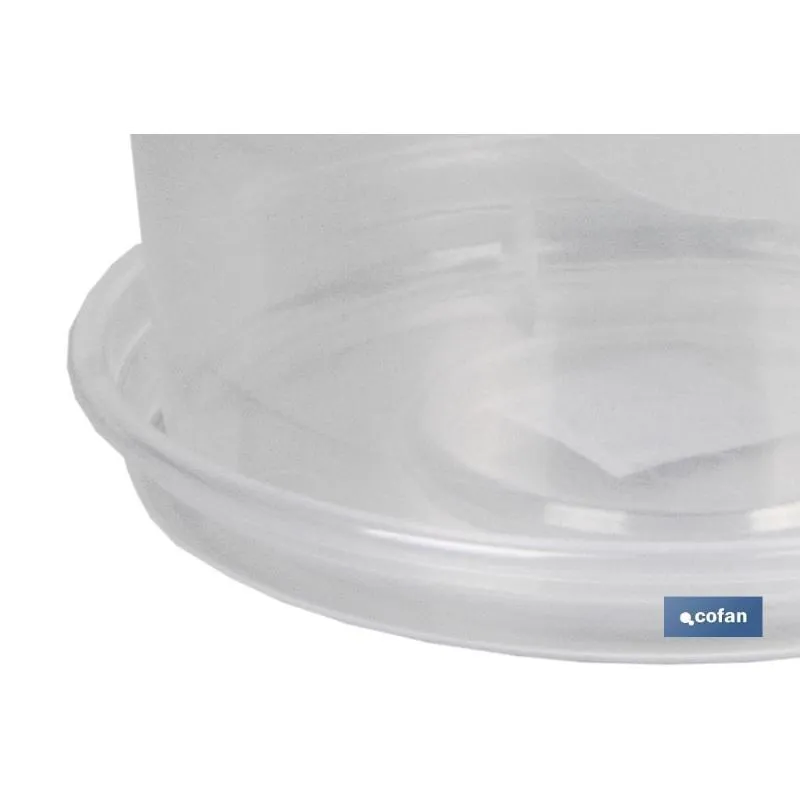 Cesta Colgante con Malla Maceta orquidea transparente 23.5x20+ plato 20cm