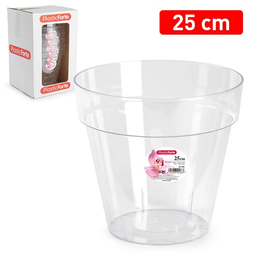 Cesta Colgante con Malla MACETA TRANSPARENTE PLASTICO 25 CM