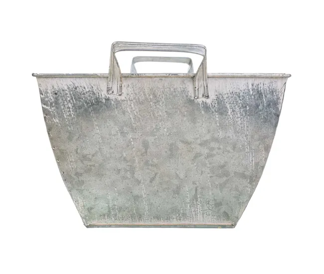 Cesta Colgante con Malla Macetero de metálico blanco 29.5/24x24x16.5/19 b:15.5x15.5