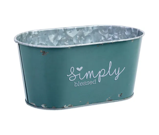 Cesto de metal azul 19,5x11,5x9 B16,5x8,5