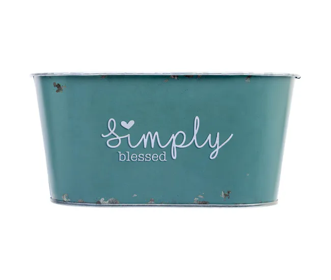 Cesto de metal azul 19,5x11,5x9 B16,5x8,5