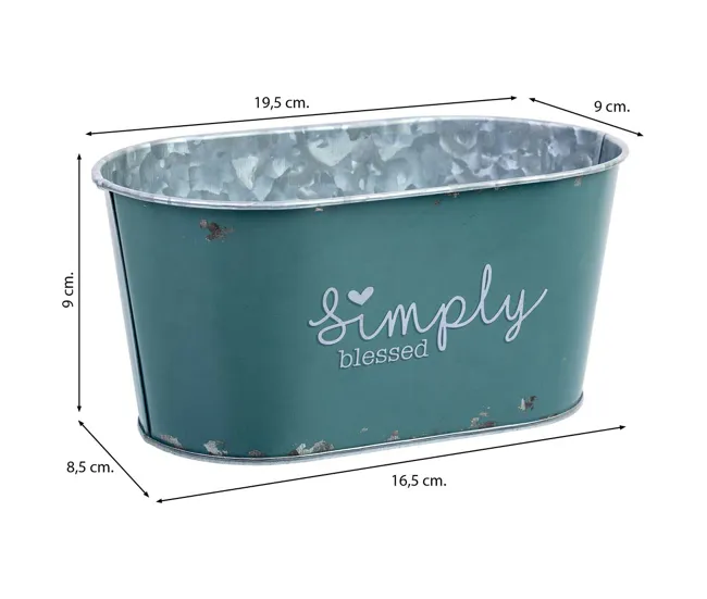 Cesto de metal azul 19,5x11,5x9 B16,5x8,5
