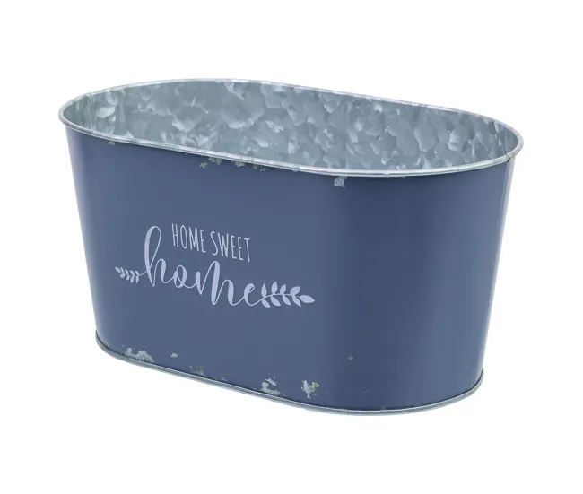 Cesto de metálico azul 22,5x13,7x11,3 B20x11 con Sistema de Autoriego