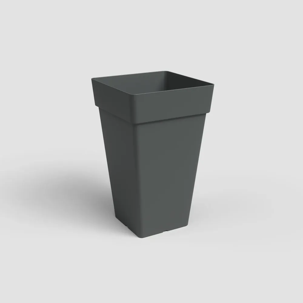 Jardineras de Terracota Esmaltada Maceta de plástico Artevasi antracita Capri cuadrada alta